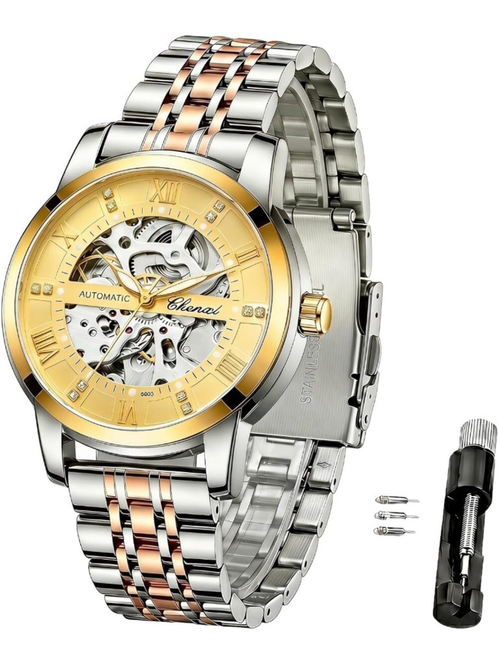 Luxury Skeleton Automatic Mechanical Watch for Men - Stylish Wrist Accessory